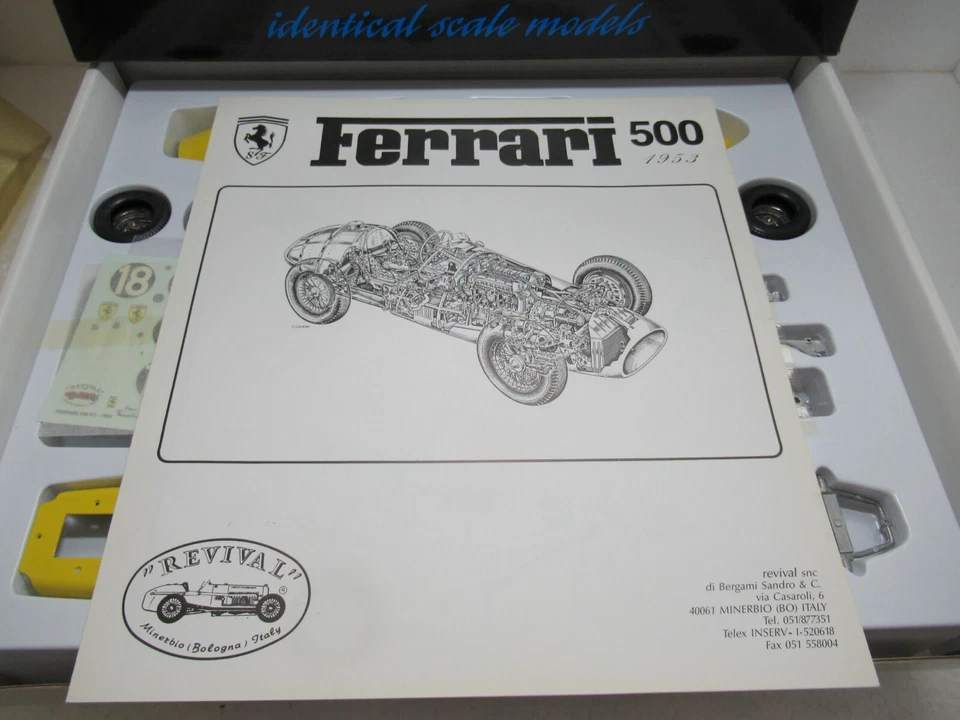 FERRARI 500 1953 GIALLA SERIE GOLD KIT METALLO SCALA 1/20 REVIVAL 96018 NEW +BOX - Immagine 2 di 4
