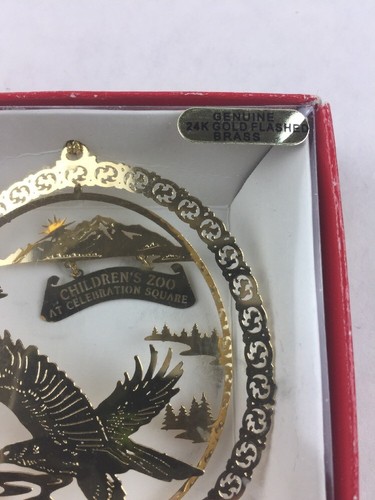 Nations Treasures Childrens Zoo Celebration Square Brass Metal Ornament Souvenir - Picture 3 of 6