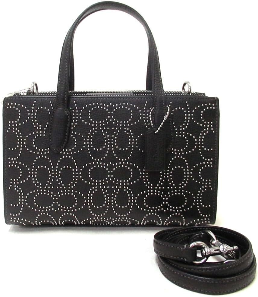 Coach] Nina Small Tote Bag, Signature Rivet CX266 SV/BK