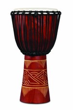 LP WORLD BEAT WOOD ART LG DJEMBE, RED/NAT