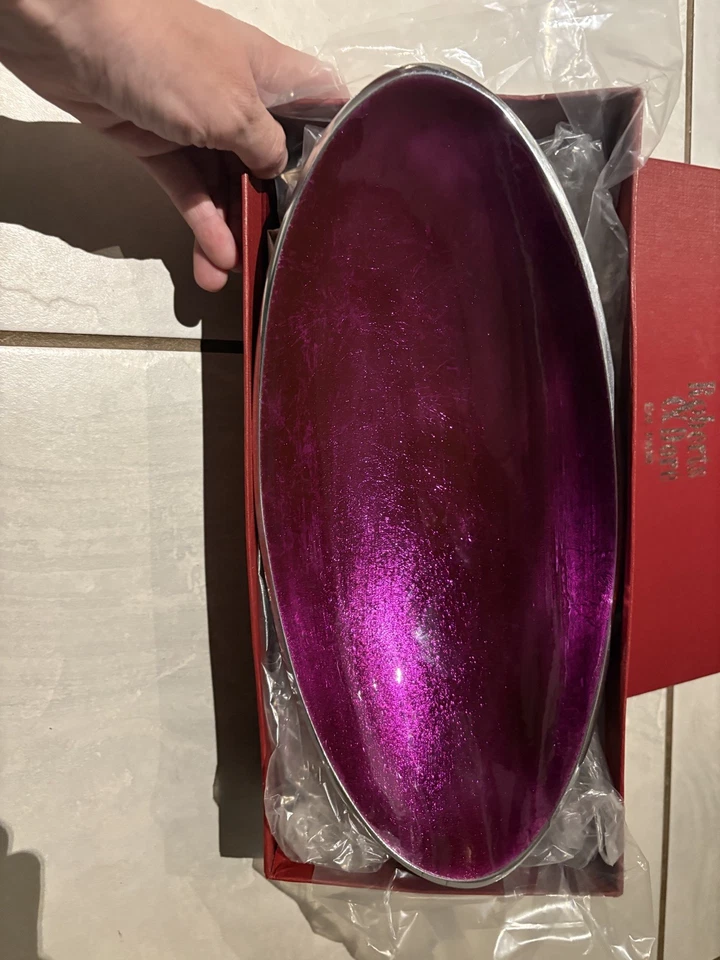 Roberts and Dore Metal and Enamel pink/purple Bowl 39x20cm Christmas idea - Image 2 of 3