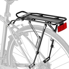 Rear Bike Rack with Large Size Reflective,Bike Cargo Rack with Extra Long Mou...