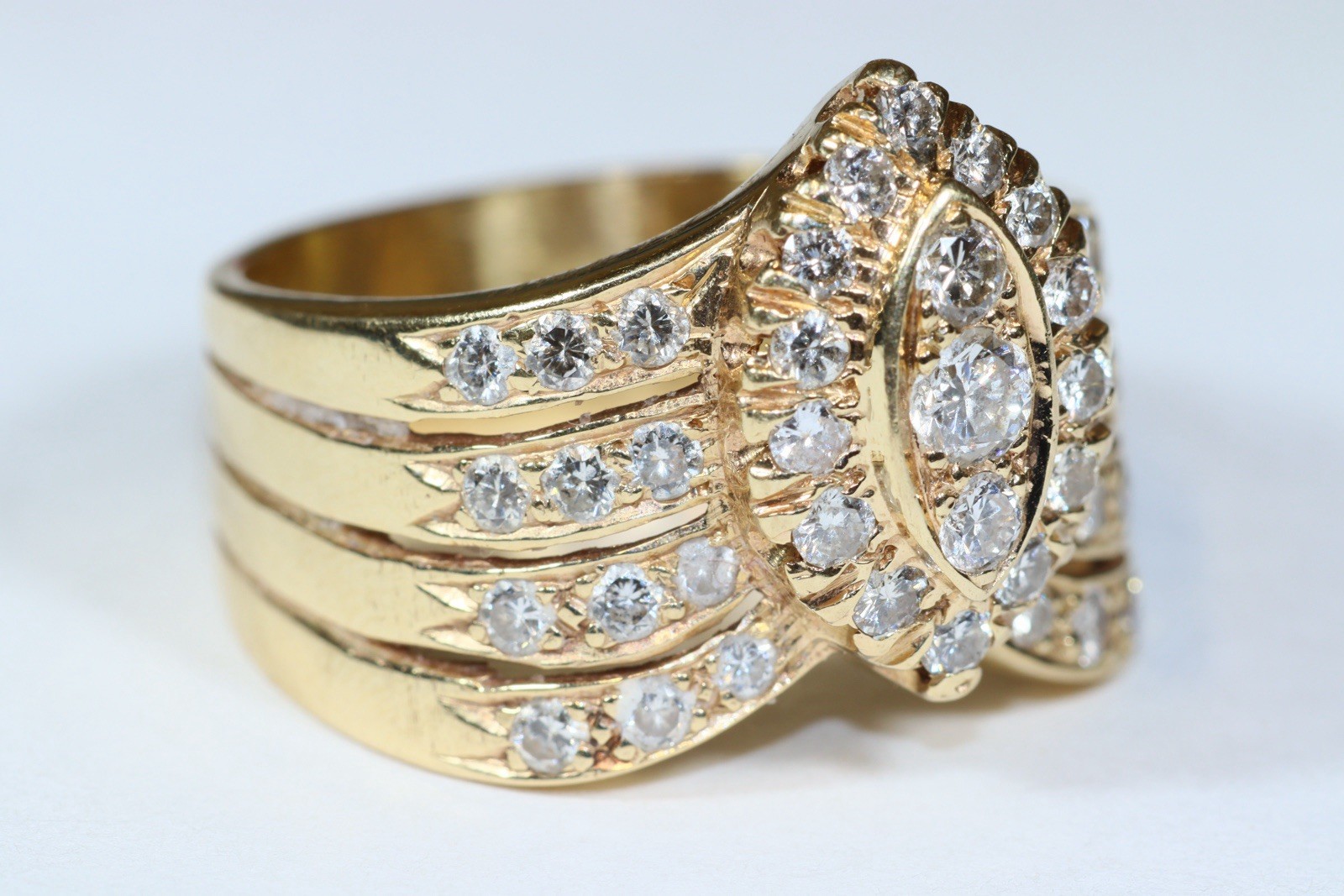 14k Diamond Stacked Ring - image 2