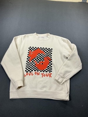 Harry Styles Love on Tour Sweatshirt Mens Large White SoCal Blanks check Bunny