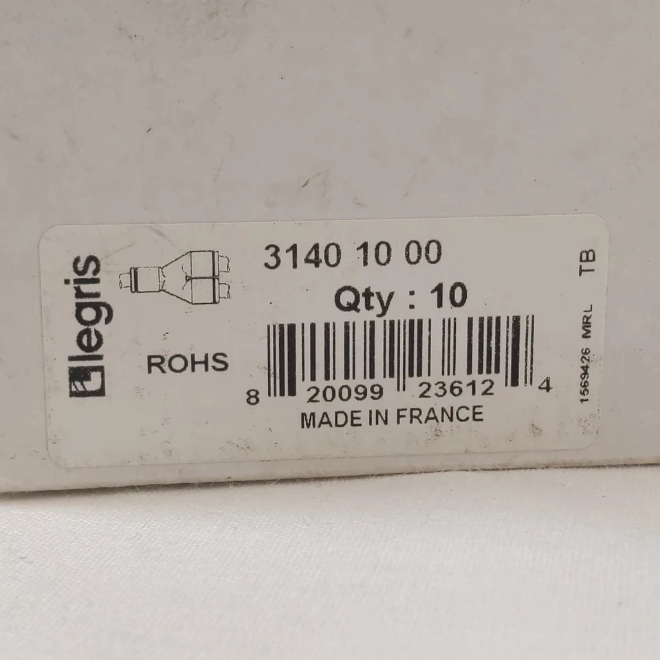 10 pack Legris 3140 10 00 Wye Union, 10Mm Tube Size, Nylon, Black, 10 Pk - Image 2 of 3
