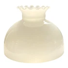 Vintage White Milk Glass Lamp Shade Ruffled Crimped Top 10" Wide 7" Tall