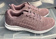 Geers Womens Lace Up Athletic Sneakers Lavender White Size 6.5 M US 