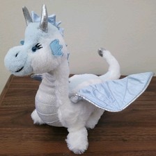 Ganz Webkinz Ice Dragon HM396 White Blue Silver Wings Retired Plush No Code