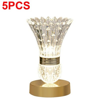 Dimmable Crystal Vase Lamp Cordless Rechargeable Table Light for Home Decor