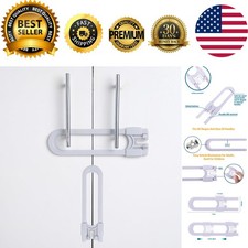 Sliding Baby Proofing Cabinet Locks - Adjustable Safety Latches - 2 Pack Gray