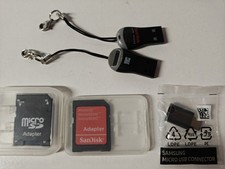 Lot of 2 SanDisk MicroUSB Readers, and 2 Other MicroDisc Adapters, 1 Connector