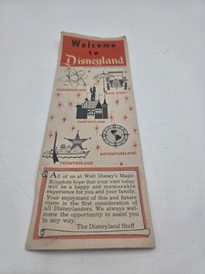 Vtg Early 1958 Disneyland Illustrated Brochure Disney Park Map Pamphlet Mickey