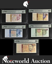 Portugal 500 1000 2000-10000 Escudos 1996-2000 Set 5 pcs UNC PMG 66 67 EPQ NR