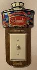 Vintage Schmidt Beer Sign Outlet Light Switch Surround Foil Over Cardboard