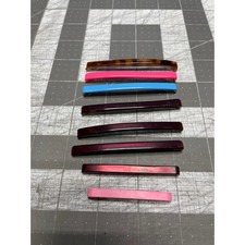 8 Goody Hair Barrettes Tight Clips Assorted Colors and Sizes Tortoise Pink Blue