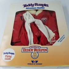 Vintage Grubby Teddy Ruxpin Adventure Outfits The Pilot Flying Book Cassette New