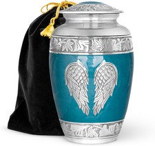 Angel Wings Cremation Urns for Human Ashes - Memorial Urn Large, Blue