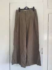Asda George Double Button Wide Leg Twill Trousers BNWT Size 10 Short