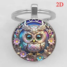 Pretty Owl Keychain Key Ring Purse Handbag Car Charm Backpack Bag Wildlife Gift