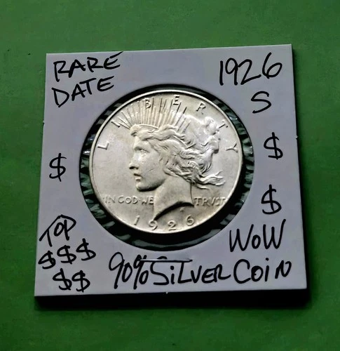 1926 S Peace Silver Dollar CHOICE GEM Brilliant Ultra Rare BU Grade Silver Coin