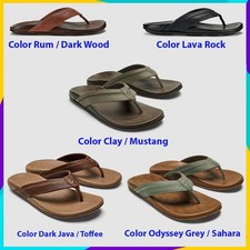 OLUKAI Hiapo Men's Leather Beach Sandal, Crafted Materials, All-Day Comfort