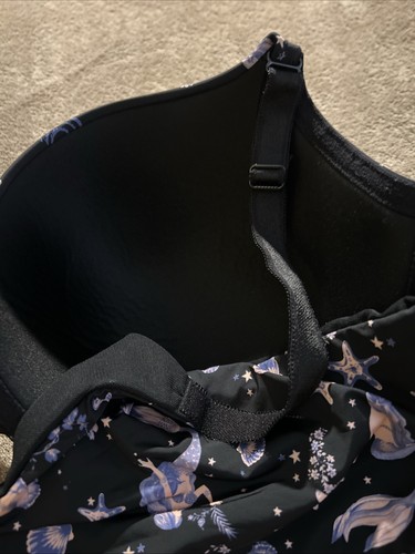 Torrid Bra 46b Push Up Underwire Padded Mermaid Sea Shells Black Pink Purple - Picture 10 of 13
