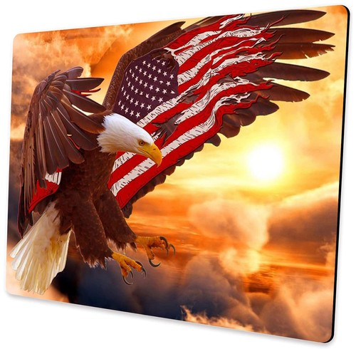 Individuelles quadratisches Gaming Mauspad Büro Computer Mauspad Amerikanische Flagge Adler...