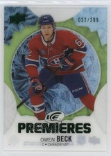 2023-24 Upper Deck Ice Ice Premieres Green 22/299 Owen Beck #204 1g5z