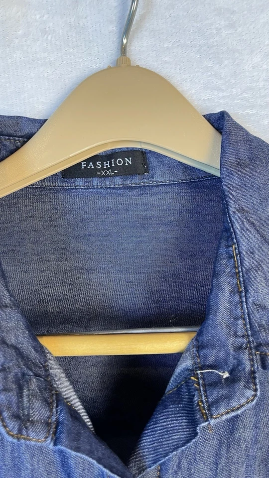 Vestido Camisa Denium Manga Larga _Marca Moda Foto 4 de 4