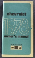 1978 Chevrolet Owners Manual Caprice Classic Impala Wagon Excellent Original 78