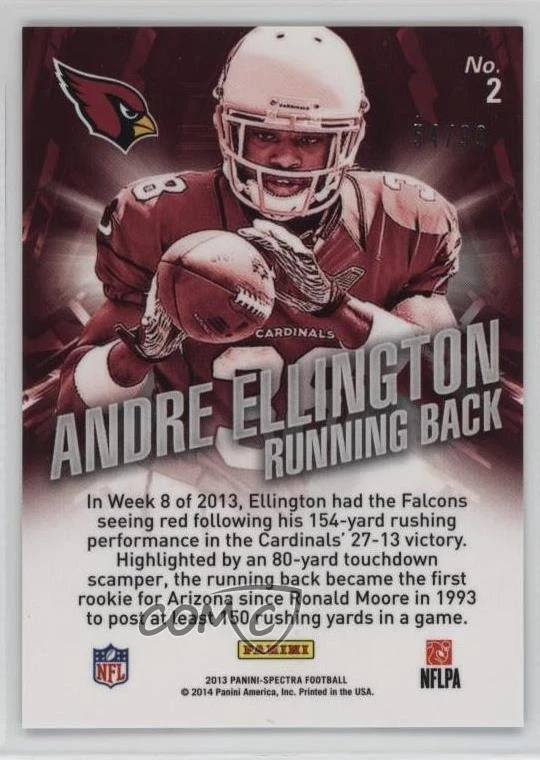 2013 Panini Spectra Rookie Revolution /99 Andre Ellington #2 RC - Image 2 of 2