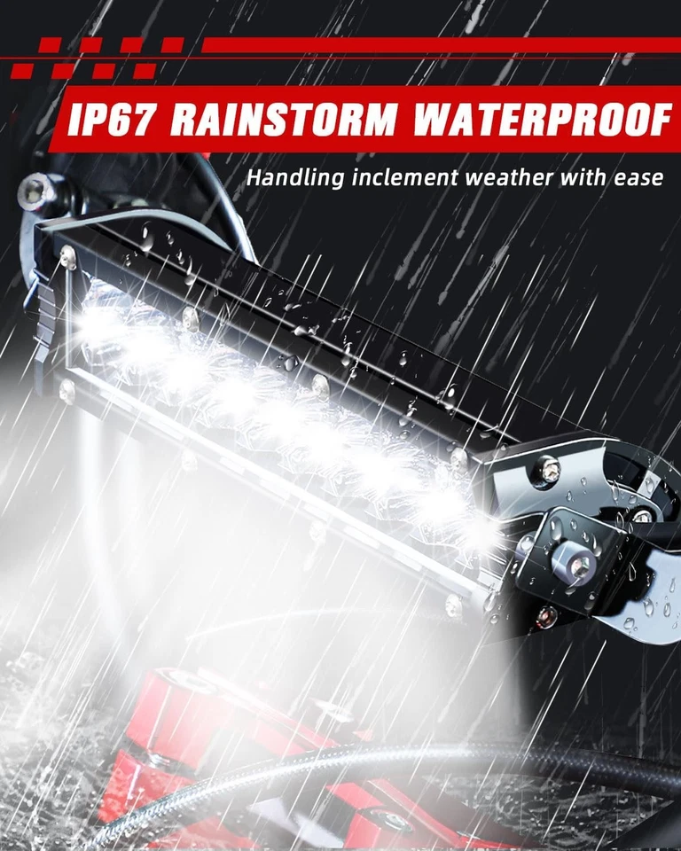 Motorcycle LED Light Bar Plug-Play Driving Light Kit 7/8" Handlebar Universal - Image 4 of 4