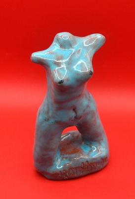 #ad quot;Blue Hot Honeyquot; Original Clay sculpture. Hand made. Underglazing isn#x27;t perfect. $39.00