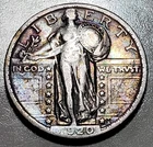 1920 Standing Liberty Quarter Choice VF Colorful Toning & Problem Free 25c SLQ