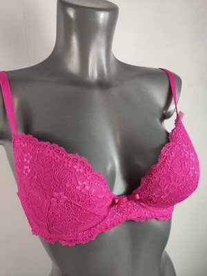 NEU Boux Avenue Candy Pink Chloe Plunge BH gepolsterter BH Unterwäsche Dessous 30DD