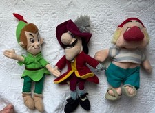Vintage Disney Store Peter Pan Characters Bean Bag Plush 8" Set of 3