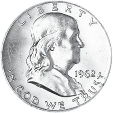 1962 D Franklin Half Dollar 90% Silver BU See Pics Y588