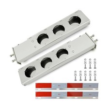 Stainless Steel Mud Flap Hanger with 4 Light Cutouts Aluminum Reflectors,