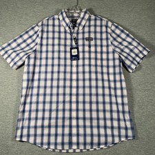 Chaps Shirt Mens XL Multicolor Plaid Short Sleeve Button Front Easy Care Casual