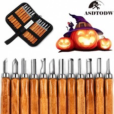 12-Piece Wood Carving Tool Set with Wooden Handles