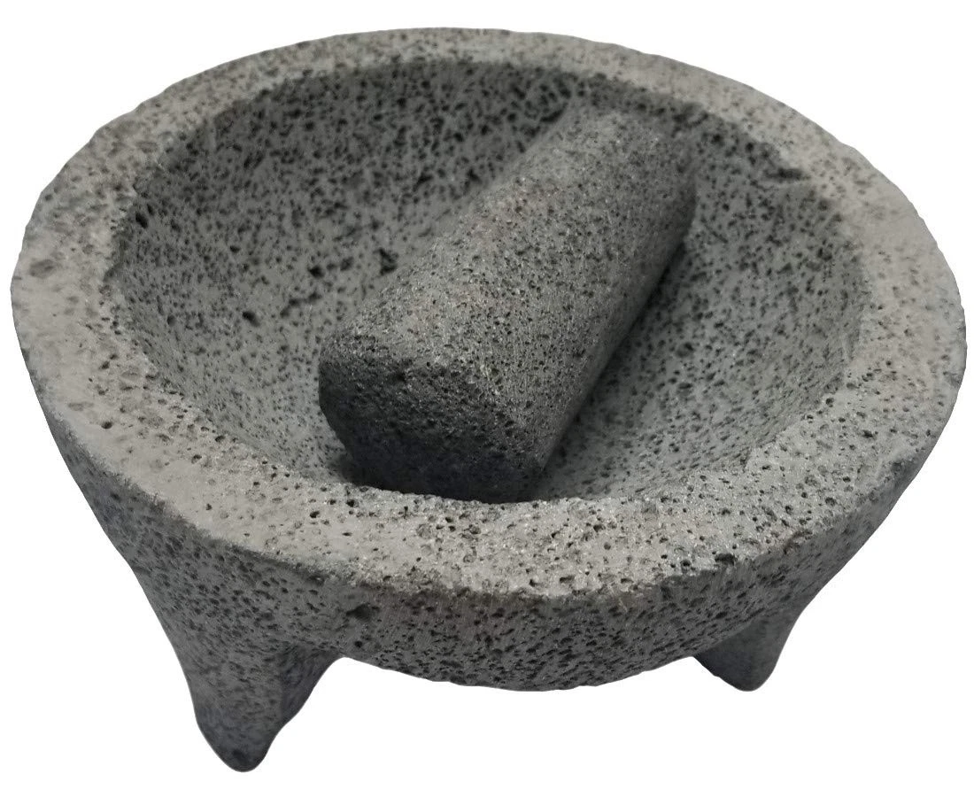 Made in Mexico Genuine Mexican Manual Guacamole Salsa Maker Volcanic Lava Roc...