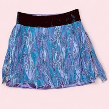 Talbots Kid Silk Skirt 14 Purple Blue Fairycore Balletcore Layered Elastic Waist