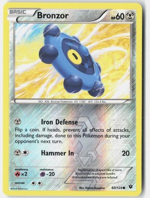 Bronzor 60/124 Common Fates Collide Pokemon Reverse Holo Lightly Played