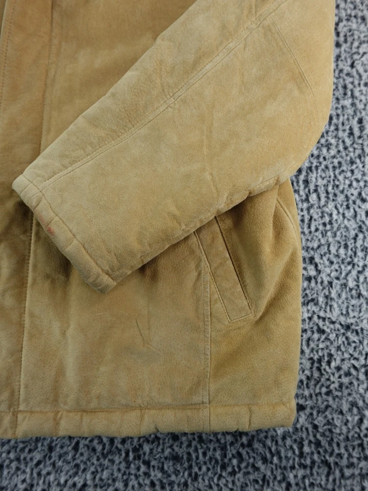 Chaqueta Abrigo Robert Comstock Expedition Cuero Imitación Piel Forrada Tostado Para Hombre Talla XL Foto 4 de 4