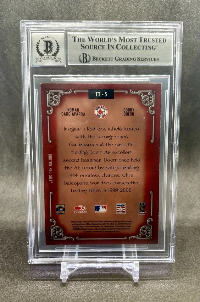 Donruss Diamond Kings #TT5 2004 Nomar Garciaparra y Bobby Doerr BGS doble 10 automático Foto 3 de 3
