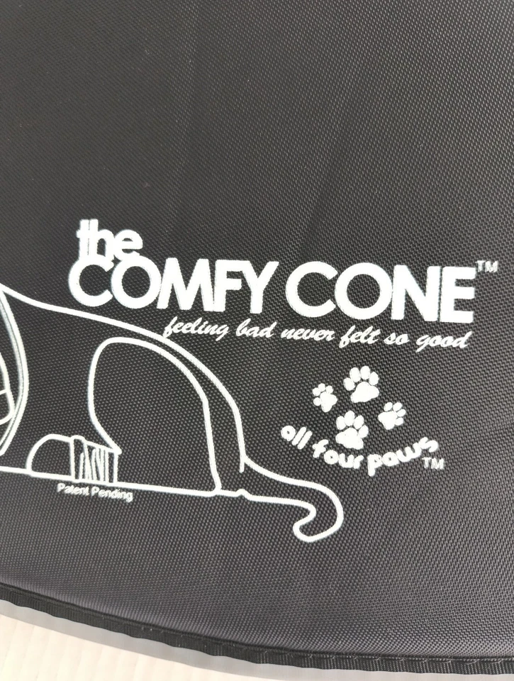 Cono de recuperación suave extraíble para perros The Comfy Cone / Collar E / Talla L / Negro Foto 2 de 4
