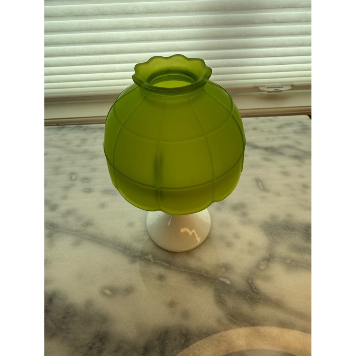 Westmoreland Green and White Frosted Glass Fairy Lamp Minty | eBay