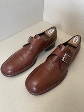 Gianni Versace Monk Strap Brown Leather Men  s Dress Shoe Size 10 Italy Vintage