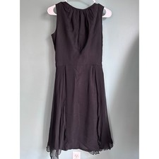 Vintage 1950s Little Black Dress Silk Sleeveless VTG Sizing