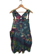 Women Shorts Overalls Boho Overalls Tie Dye Festival Pockets Size Small / Medium